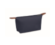 RPET polyester and synthetic leather toiletry bag with zipper colour blue