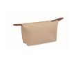 RPET polyester and synthetic leather toiletry bag with zipper colour khaki