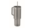 Translucent portable RPET cup with lid and straw 1.2 L colour transparent grey