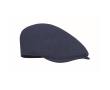 Flat beret-style polyester cap with metal buckle 335 g/m² colour blue