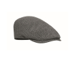 Flat beret-style polyester cap with metal buckle 335 g/m² colour grey