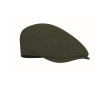 Flat beret-style polyester cap with metal buckle 335 g/m² colour dark green
