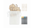Kids painting set with wooden hangers and pencils colour white