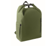 Roll-top RPET laptop backpack with elastic side pocket 15'' colour military green