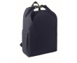 Roll-top RPET laptop backpack with elastic side pocket 15'' colour navy-blue