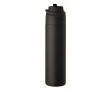 Recycled stainless steel bottle with 2-in-1 straw 650 ml colour black