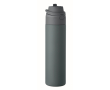 Recycled stainless steel bottle with 2-in-1 straw 650 ml colour matt black
