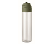 RPET bottle with 2-in-1 straw and leakproof carry handle 700 ml colour dark green