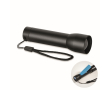 Rechargeable aluminum flashlight with zoom and light modes colour black