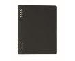 Refillable A5 notebook with recycled PU cover and lined pages colour black