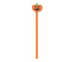 Poplar wood pencil with pumpkin-shaped eraser colour orange