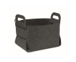 Foldable RPET felt storage basket with side handles colour dark grey