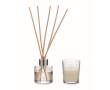 Vanilla fragrance set with reed diffuser and vegetable wax candle colour transparent
