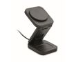 Foldable 3-in-1 wireless charging station with USB-C input 15W colour black