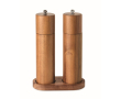Acacia wood salt and pepper grinder set with stand colour wood