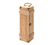 Reinforced wooden box with cord handle for a bottle of wine colour wood