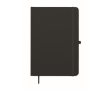 A5 recycled faux leather hard cover notebook, lined pages colour black