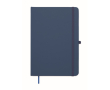 A5 recycled faux leather hard cover notebook, lined pages colour bondi blue
