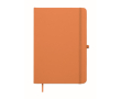 A5 recycled faux leather hard cover notebook, lined pages colour orange