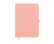 A5 recycled faux leather hard cover notebook, lined pages colour pink