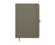 A5 recycled faux leather hard cover notebook, lined pages colour dark grey