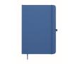A5 recycled faux leather hard cover notebook, lined pages colour bondi blue