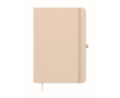 A5 recycled faux leather hard cover notebook, lined pages colour off white