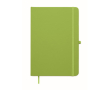A5 recycled faux leather hard cover notebook, lined pages colour lime