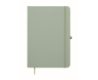A5 recycled faux leather hard cover notebook, lined pages colour mint green