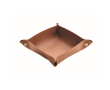Foldable PU tray with buckles for keys and everyday items colour brown
