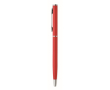 Recycled aluminium pen with chrome clip and blue ink colour red