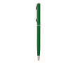 Recycled aluminium pen with chrome clip and blue ink colour green