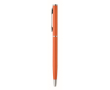 Recycled aluminium pen with chrome clip and blue ink colour orange