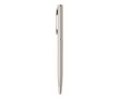 Recycled aluminium pen with chrome clip and blue ink colour matt silver