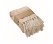Recycled cotton fringed blanket presented with ribbon 400g/m²qu colour white/grey