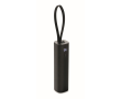 Recycled aluminium power bank with battery indicator and cable 5,000mAh colour black