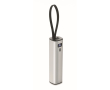 Recycled aluminium power bank with battery indicator and cable 5,000mAh colour matt silver