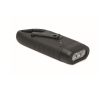 Rigid plastic 3 LED torch with solar panel and hand dynamo colour black