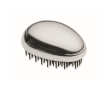 Plastic and aluminium hairbrush with detangling function colour shiny silver
