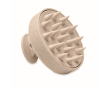 Plastic massage brush for massaging and exfoliating the scalp colour beige