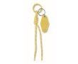 Braided polyester cord keyring with tag and ring colour pastel yellow