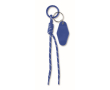 Braided polyester cord keyring with tag and ring colour bondi blue