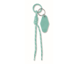 Braided polyester cord keyring with tag and ring colour mint green