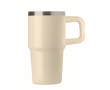 Recycled stainless steel thermal tumbler with lid and straw 500ml colour beige