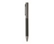 Recycled aluminium twist pen with rubber finish colour black