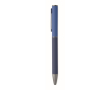 Recycled aluminium twist pen with rubber finish colour bondi blue