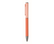 Recycled aluminium twist pen with rubber finish colour orange