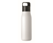 Recycled stainless steel insulated bottle with handle and easy-open lid 500 ml colour off white