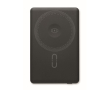 Magnetic recycled aluminium power bank with cable and ring 5,000mAh colour black