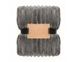 Striped fleece blanket with ribbon and kraft card 450g/m² colour dark grey